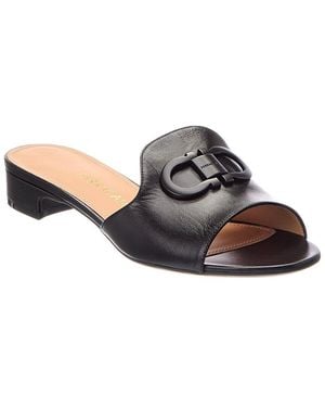 Ferragamo Ganicini Ornament Leather Flat - Brown