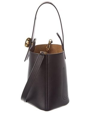Loewe Pebble Mini Leather Bucket Bag - Black