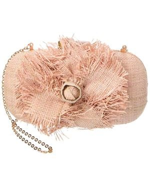 PAMELA MUNSON La Fleur Fringe Clutch - Pink