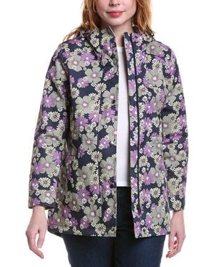 NVLT Hooded Floral Rain Jacket - Grey