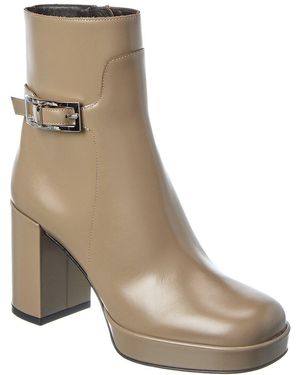 Sergio Rossi Dnu Pack Nora Leather Platform Boot - Brown