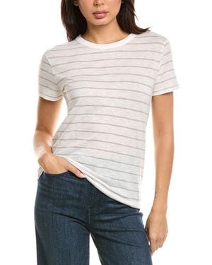 Vince Stripe Crewneck Top - White