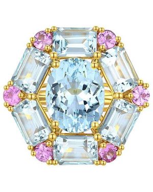 Nina Zhou Jewelry 14K 6.10 Ct. Tw. Gemstone Cocktail Ring - Blue