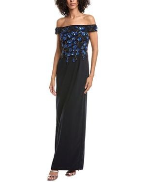 Adrianna Papell Slim Column Maxi Dress - Blue