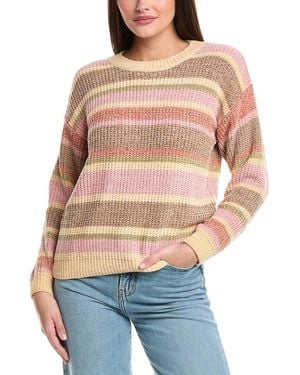 Sadie & Sage Love Club Striped Chenille Sweater - Blue