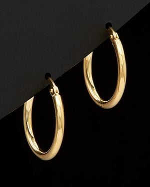 Italian Gold 18K Hoop Earrings - Black