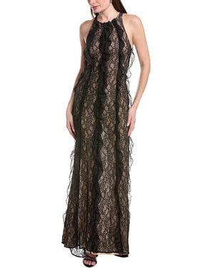 Sans Faff Lace Evening Dress - Brown