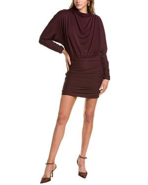 Nicholas Desirae Funnel Neck Dolman Mini Dress - Red
