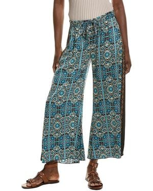Johnny Was Dolores Silk-Blend Pant - Blue