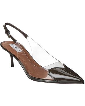 Alaïa Alaïa Le Coeur Vinyl & Patent Slingback Pump - Brown