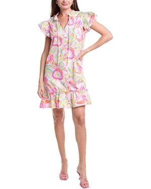 IPPONELLI Ruffle Sleeve Shirtdress - Red