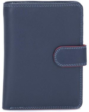Mywalit Large Leather Wallet/Zip Purse - Blue