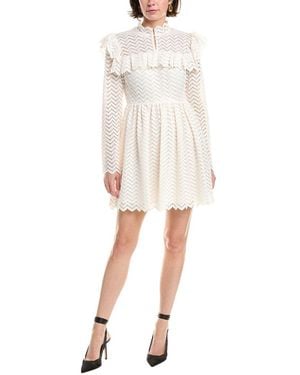 Rebecca Taylor Chevron Lace Mini Dress - White