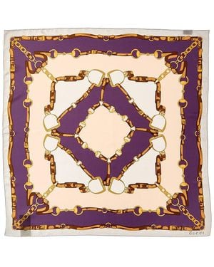 Gucci Logo Silk Scarf - Pink