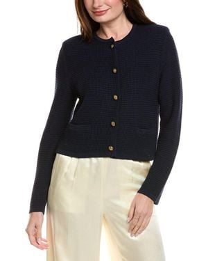 Hannah Rose Textured Crop Cashmere-Blend Jacket - Blue