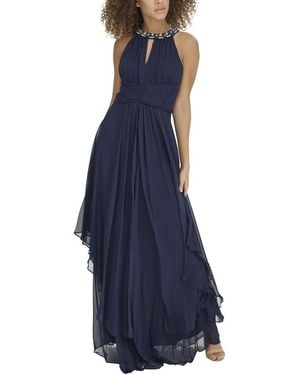 Eliza J Solid Gown - Blue