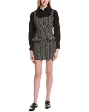 Lea & Viola Tweed Mini Dress - Black