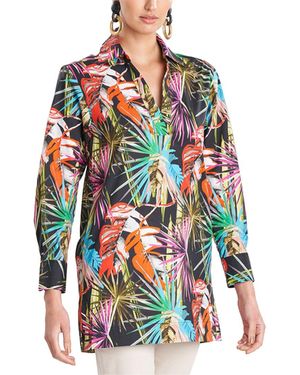 Natori El Nido Printed Poplin Top - Red