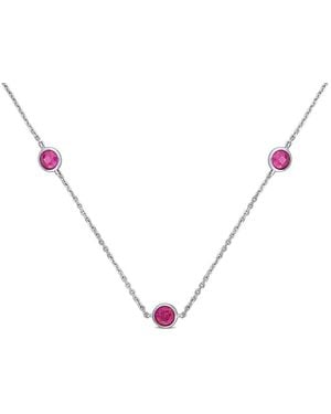 Diamond Select Cuts 14K 2.24 Ct. Tw. Sapphire Necklace - Metallic