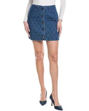 Kenneth Cole Mini Quilted Pencil Skirt - Blue