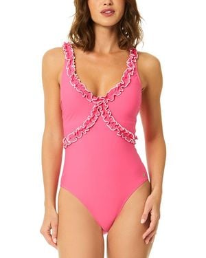 Cece Contrast Ruffle One-Piece - Pink