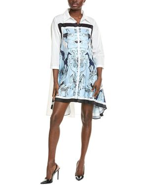 Gracia Loose Fit Asymmetric Shirtdress - Blue