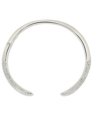 Sterling Forever Rhodium Plated Large Spike Cuff Bracelet - White