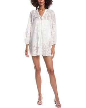 MILLY Scroll Burnout Mini Dress - White