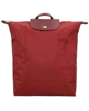 Longchamp Le Pliage Canvas Backpack - Red