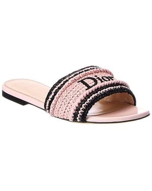 Dior Woven Raffia Sandal - Pink