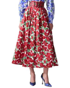 Carolina Herrera Midi Skirt - Red