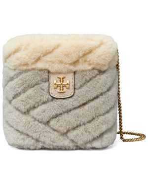 Tory Burch Kira Chevron Shearling Mini Vanity Case - Grey