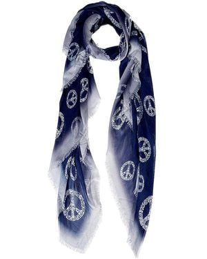 Blue Pacific Peace Silk-Blend Scarf - Blue