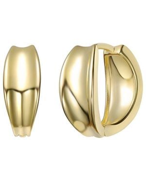 Rachel Glauber 14K Plated Huggie Earrings - Metallic