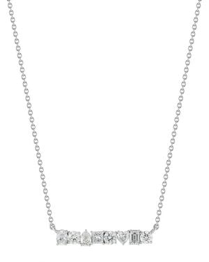 Nephora 14k 1.14 Ct. Tw. Diamond Mixed Shape Bar Necklace - White