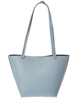 Italian Leather Yara Leather Top Handle Bag - Blue