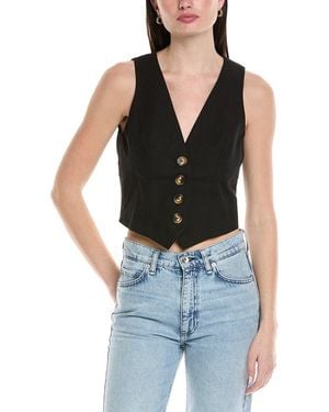 Seraphin Linen-Blend Vest - Black