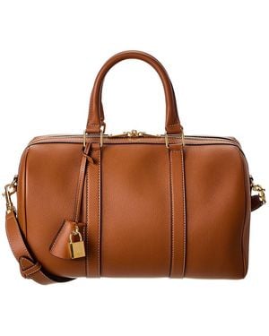Celine Boston Leather Satchel - Brown