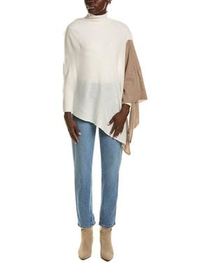 La Fiorentina Two Tone Wool & Cashmere-Blend Wrap - White