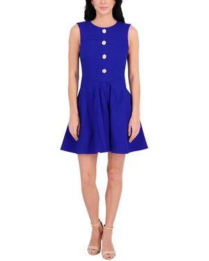 Kensie Stretch Denim Mini Dress - Blue