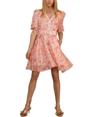 Hale Bob Einsley Silk & Linen-Blend Dress - Pink