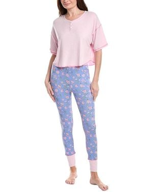 Honeydew Intimates 2Pc Cuddle Crew T-Shirt Pant Set - Blue
