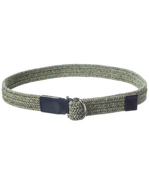 Ferragamo Woven & Leather Belt - Green