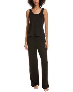 Sanctuary 2Pc Pajama Shirt & Pant Set - Black