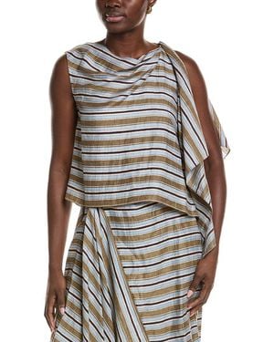 A.L.C. Lota Linen-Blend Top - Gray