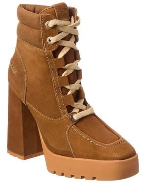 SCHUTZ SHOES Filippa Suede Bootie - Brown