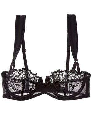 Kiki de Montparnasse Juliette Silk-Trim Balconette Bra - Black