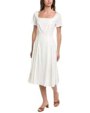 Brooks Brothers Linen-blend Midi Dress - White