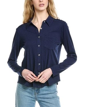 Michael Stars Ayla Button-Down Shirt - Blue