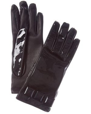 Roger Vivier Silk-Lined Leather Gloves - Blue